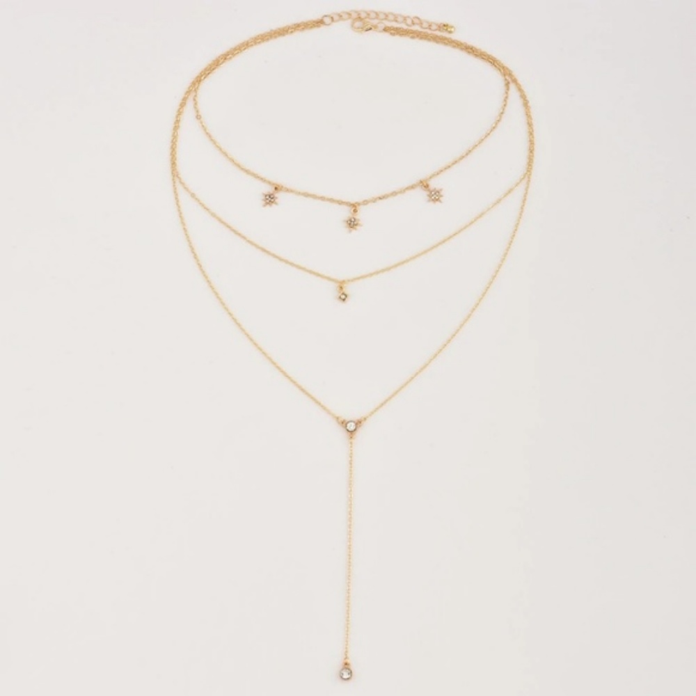 ❤️ 3/$30 Layered Sun and Stars Lariat Necklace - Picture 4 of 7